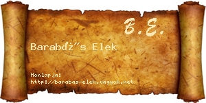 Barabás Elek névjegykártya