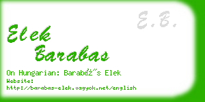 elek barabas business card